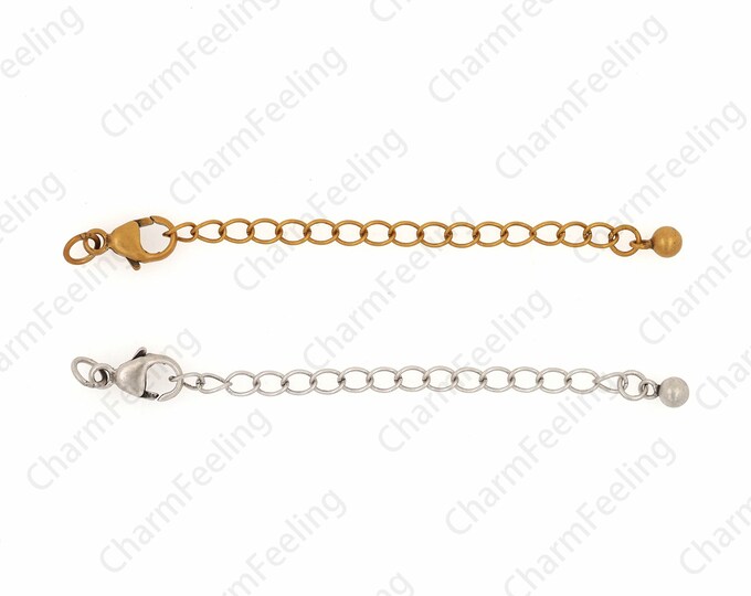 Lobster Clasp Chain, 18K Gold Filling S925 Silver Tail Chain, Chain Accessories, Sterling Silver Extension Chain, DIY Jewelry Supplies, 6cm