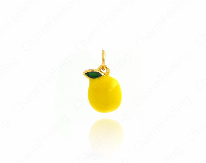 18K Gold Filled Mango Necklace, Mango Pendant, Mango Charm, Fruit Pendant, Fruit Necklace, Fruit Charm, DIY Jewelry Accessories 15.5x10x7mm