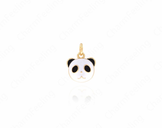 Panda Pendant,Enamel Cat Necklace,18K Gold Filled Cute Jewelry, Animal Pendant, Animal Charm, DIY Jewelry Accessories, 15.3x11.5x3.6mm