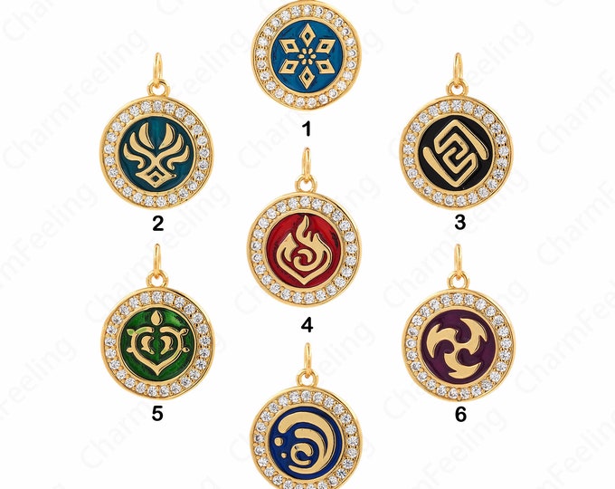 Water Element Charm, Symbol Charm, Element Pendant,18K Gold Filled Swirl Pendant,Fire Element Necklace, DIY Jewelry Supplies,16x21x2mm