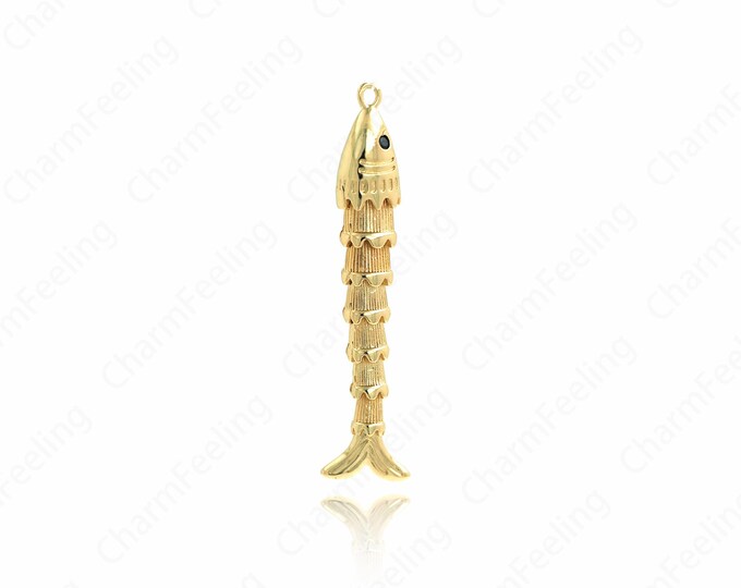 Fish Jewelry, Dainty Fish Necklace, Tropical Fish Pendant, 18K Gold Filled Fish Pendant,Marine Life Jewelry, 48.5x11x6.5mm