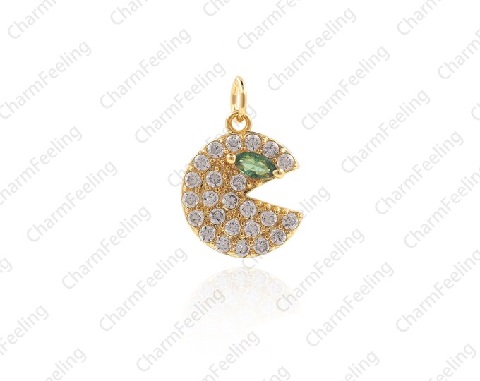 Snake Pendant, Round Pendant, Snake Charm, CZ Pendant, used for bracelet/necklace jewelry accessories 15x10.2x2.5mm 1pcs