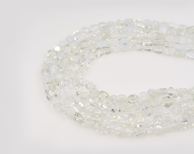 White Crystal Gem Chain, Natural Stone Beads, Irregular Natural Stone Chain, DIY Bracelet Necklace Making Accessories, 6x8mm
