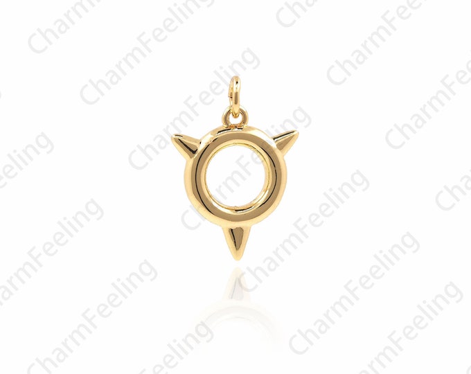 18k Gold-Plated Round Dart Pendant, Dart Charm, Round Necklace, Simple Necklace, DIY Jewelry Making Accessories 21.5×15.1×2.7mm 1pcs