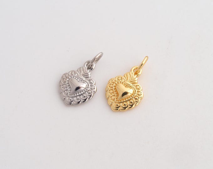 5 pcs Heart Pendant,Love Pendant,18K Gold Filled Heart Charm,DIY Jewelry Accessories,17x9.5x3mm