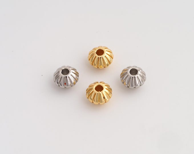 5 pcs 18K Gold Filled Round Spacer Beads,Tube Beads,Round Tube Beads,DIY Jewelry Supplies,7.7x5.2mm Hole 2.8mm