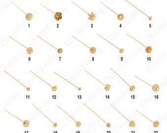 10 pcs 18K Gold Filled Nickel Free 55.5mm Long Golden Alloy Ball End Headpins  Pin Accessories,