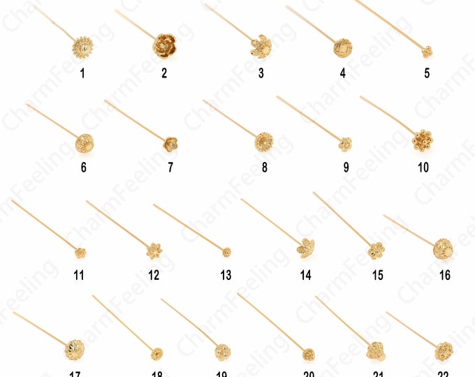 10 pcs 18K Gold Filled Nickel Free 55.5mm Long Golden Alloy Ball End Headpins  Pin Accessories,