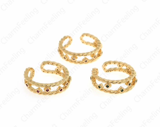 Fashion Rings, Gold Open Rings, Statement Rings,Triangle Rings, Thin Rings, 18K Gold Filled Adjustable Rings,
