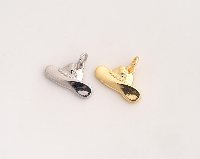 Cowboy Hat Pendant,Cowboy Hat Pendant,18K Gold Filled Cowboy Hat Charm,DIY Jewelry Accessories,13.2x16x2.2mm