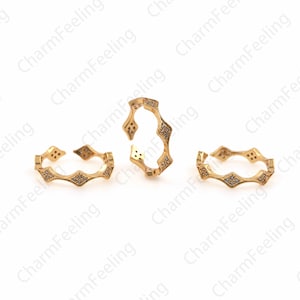 18K Gold Filled Micro-Pave Wavy Star Ring, Adjustable Star Ring, Delicate Ring, Star Ring, Gift For Her 1PCS