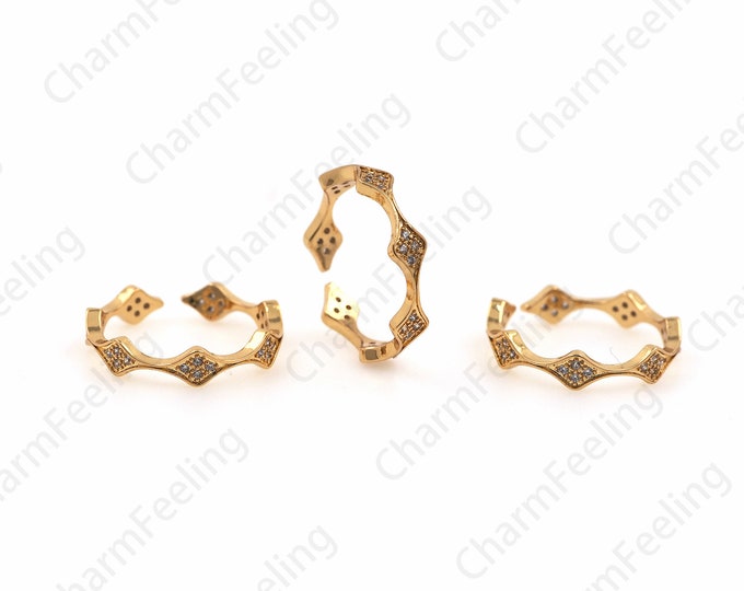 18K Gold Filled Micro-Pave Wavy Star Ring, Adjustable Star Ring, Delicate Ring, Star Ring, Gift For Her 1PCS