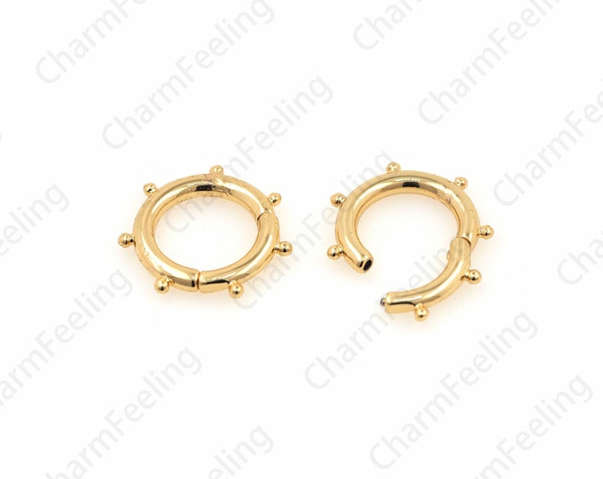 18K Gold-Plated Round Buckle, Star Buckle, Gold Round Buckle, Yellow Ring Buckle, Necklace Clasp, Jewelry Clasp 15.3x15.3mm 1pcs