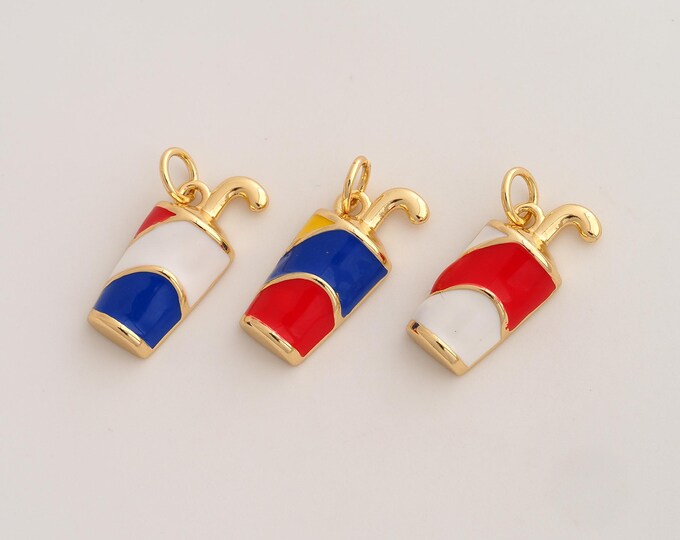 Enamel Golf Bucket Pendant,Golf Pendant,18K Gold Filled Golf Club Bucket Charm,DIY Jewelry Accessories,23.4x10x5.2mm