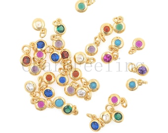 Small round pendant-Round beautiful single diamond bracelet necklace DIY jewelry 7*4*1.6mm  1pcs/10pcs/20pcs/50pcs