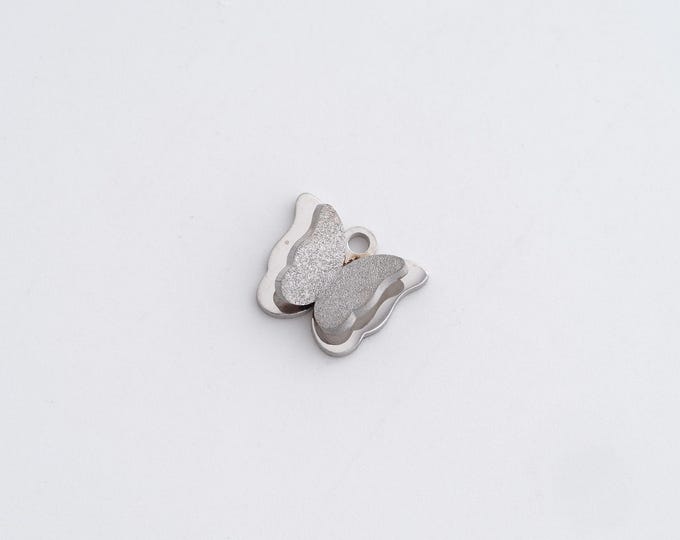 Stainless Steel Butterfly Pendant,Insect Charms, Butterfly Charm, DIY Jewelry Supplies,11x9x3.1mm