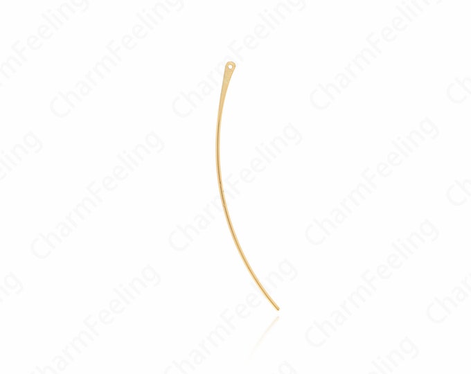 10 pcs Gold Rectangular Necklace, Bar Necklace, Rectangular Pendant, 18K Gold Filled Bar Pendant, DIY Jewelry Accessories, 75x1.2mm