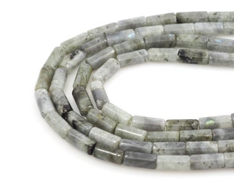 labradorite bead，Cylindrical Beads, Cylindrical Gemstone Necklace, Natural Stone Chain, Natural Stone Necklace, Gemstone Beads, 8x16mm