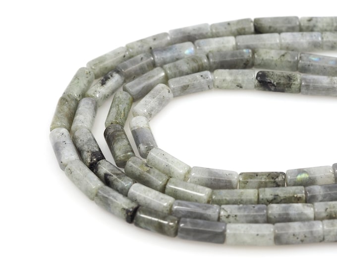 labradorite bead，Cylindrical Beads, Cylindrical Gemstone Necklace, Natural Stone Chain, Natural Stone Necklace, Gemstone Beads, 8x16mm