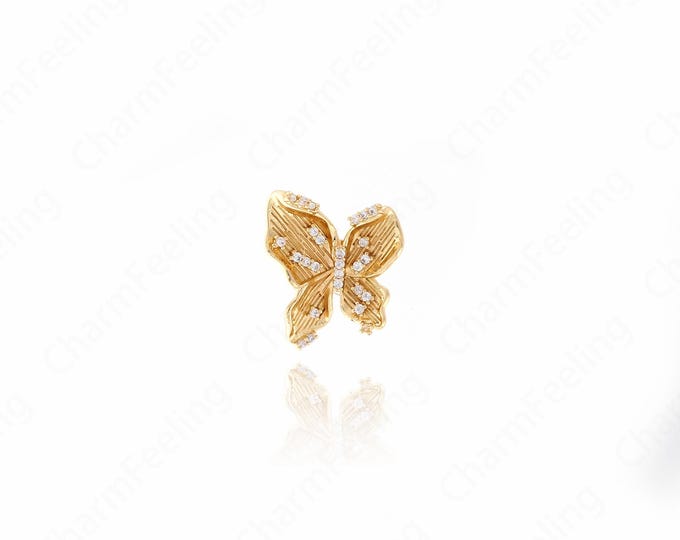 Insect Charm, Dainty Flying Necklace, 18K Gold Filled Butterfly Pendant, Butterfly Charm, DIY Jewelry Accessories,21.6x18.5x4.5mm