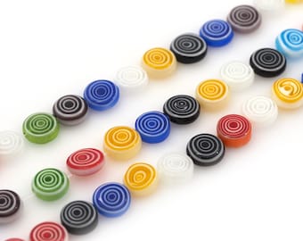 Spiral Glass Beads, Murano Glass Beads, Spacer Beads, Textured Beads, Glass Jewelry, DIY Jewelry Supplies, 8\10\12mm