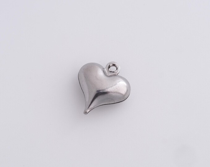 20pcs Stainless Steel Heart Charm,Heart Pendant, Heart Charm,Heart Necklace,DIY Jewelry Accessories 15.8x13.6x6mm