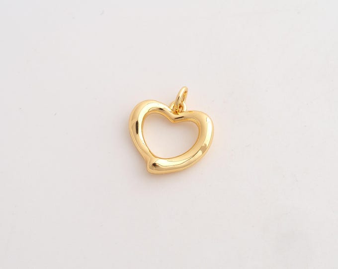 Heart Pendant,Love Pendant,18K Gold Filled Heart Charm,DIY Jewelry Accessories,18.2x15.3x3.2mm