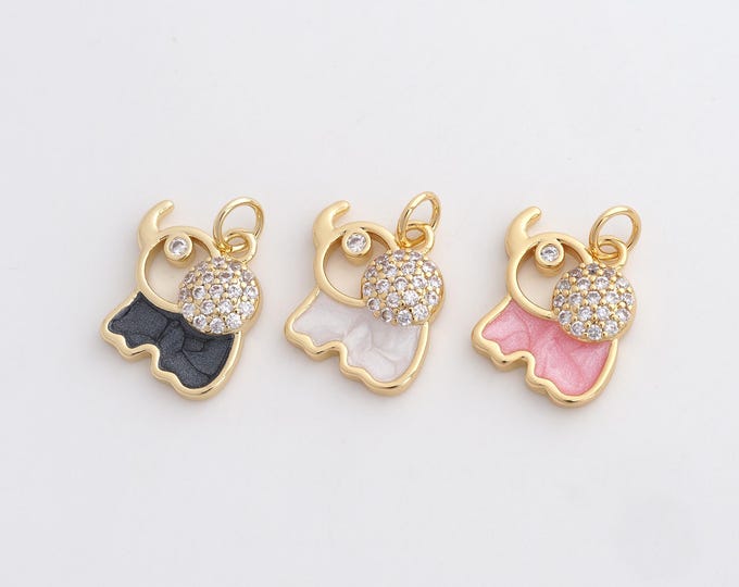 Elephant Pendant, Enamel Charm,18K Gold Filled Elephant Charm, DIY Jewelry Making Accessories 18.4x14.8x3.4mm