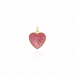 Emaille Herz Anhänger, Herz Charm, roter Herz Charm, Herz Halskette, Emaille Charm, DIY Schmuckherstellung Zubehör 19.5x14.8 x 2 mm