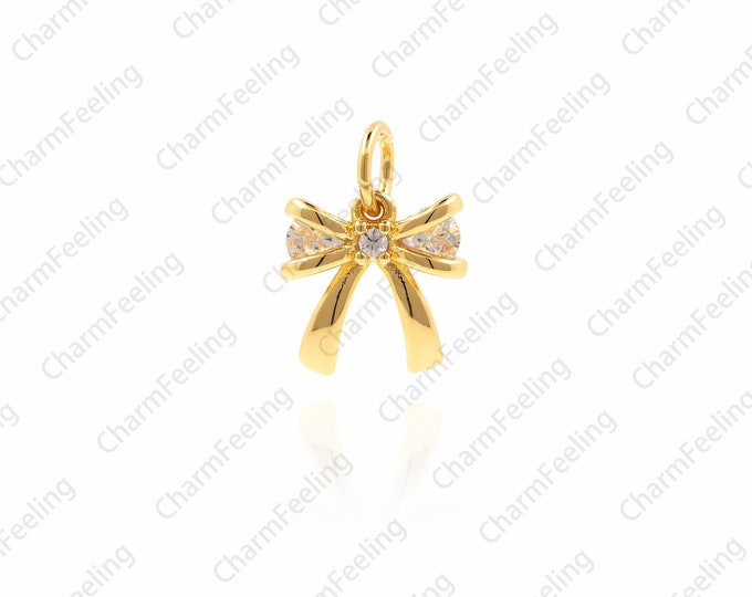 bow charms，bow jewerly，bracelet beads，charms for bracelet 13x9.7x3.2mm 1pcs