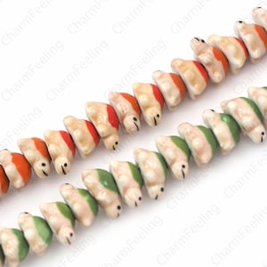 Ceramic Jewelry, Painted Ceramic Beads, Ceramic Turtle Beads,Hand-Painted Ceramics, DIY Jewelry Supplies, 8.5x20x13mm