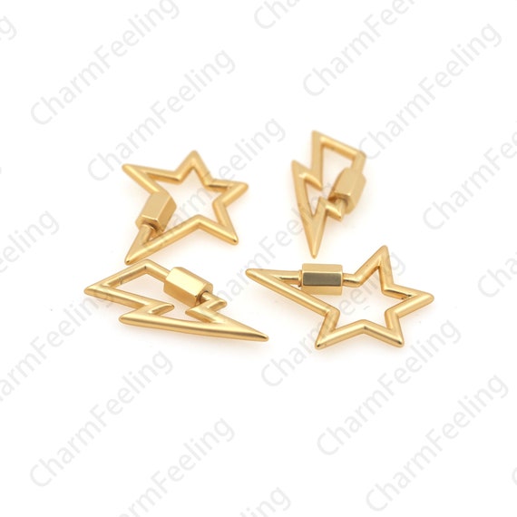 Star Clasp, Lightning Clasp, Screw Lock, Gold-Plated Star Clasp, DIY Jewelry Making Accessories 1pcs