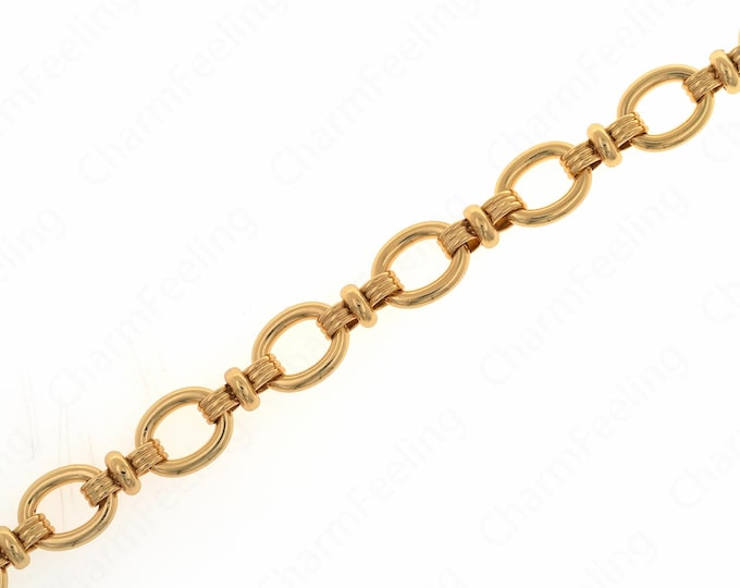 1 meter Paper Clip Chain, 18K Gold Filled Oval Chain, Continuous Chain,Welded Chain,Necklace Bracelet Accessory 11.2x8.8x1.8mm