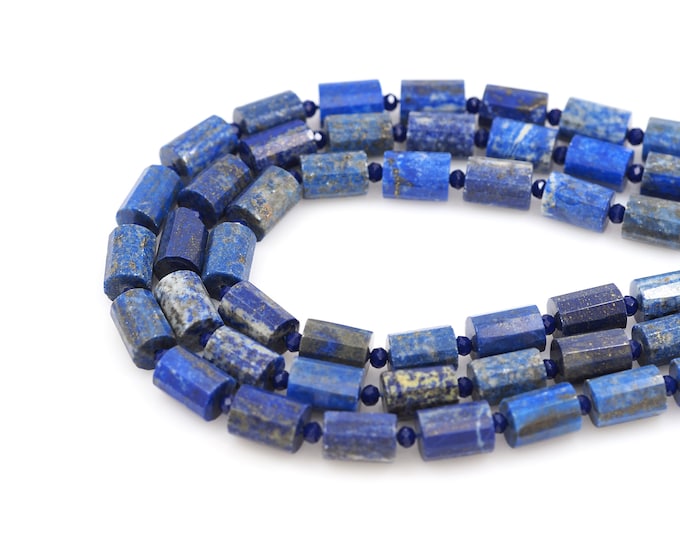 Lapis Lazuli Gemstone Beads, Cylindrical Beads, Natural Stone Necklaces, Gemstone Necklaces, DIY Bracelet Accessories, 10x14mm