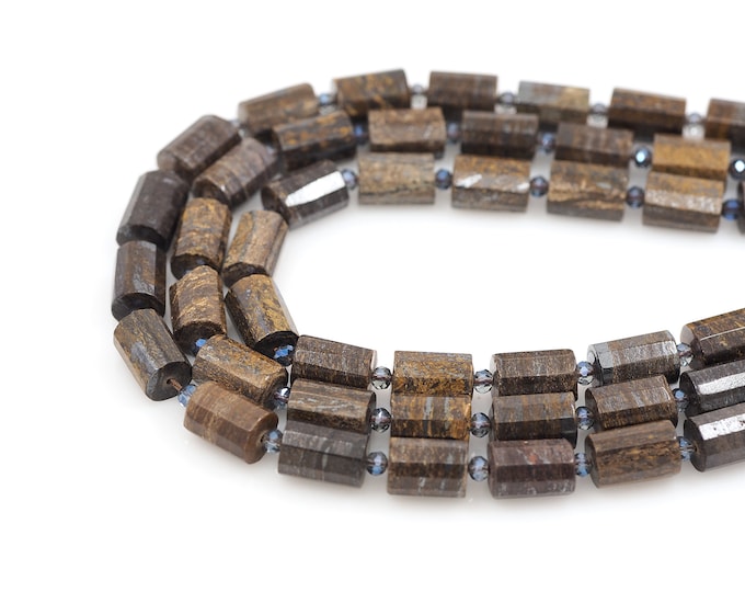 Bronzite Cylindrical Bead, Natural Stone Necklace, Gemstone Necklace, Natural Stone Bead, DIY Bracelet Necklace Accessories, 10x14mm