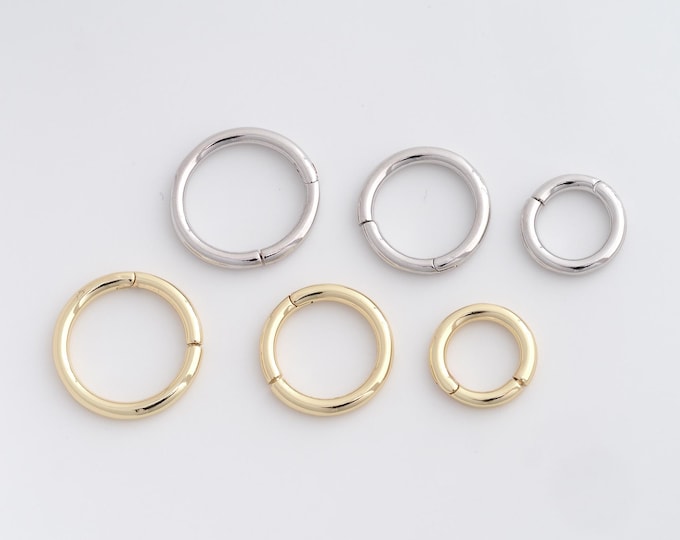 Gold Spring Ring,18K Gold Filled Round Clasp, Pull Gate Ring,Gold Push Gate Ring,DIY Jewelry Accessories,