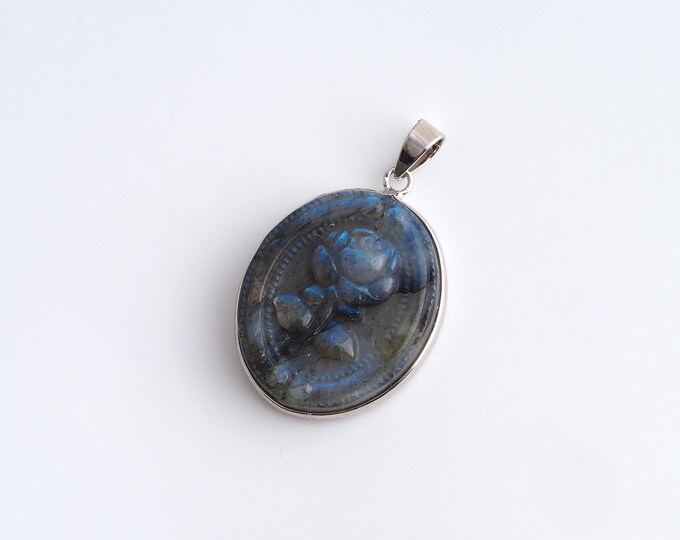 Natural Stone Pendant,Flower Gemstones Charms,Rose Flower Gemstones Charm,DIY Jewelry Accessories,38.4x24.2x8.7mm