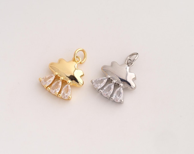 CZ Cloud Pendant,Cloud Pendant,18K Gold Filled Cloud Charm,DIY Jewelry Accessories,18.6x13x3.7mm