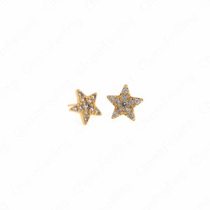 1 pair,Starburst Earrings, Star Line Earrings, 18K Gold Filled Star Hollow Earrings, Star Charm, DIY Jewelry Accessories 14.2x15.3x2.2mm