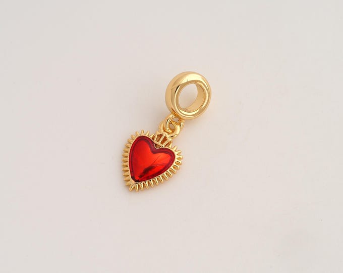 Enamel Heart Pendant,Love Pendant,18K Gold Filled Heart Charm,DIY Jewelry Accessories,24x10.2x2.5mm