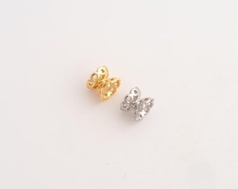 5 pcs 18K Gold Filled Flower Tube Spacer Beads,Flower Beads,Tube Beads,DIY Jewelry Supplies,7x5.3mm Hole 2mm