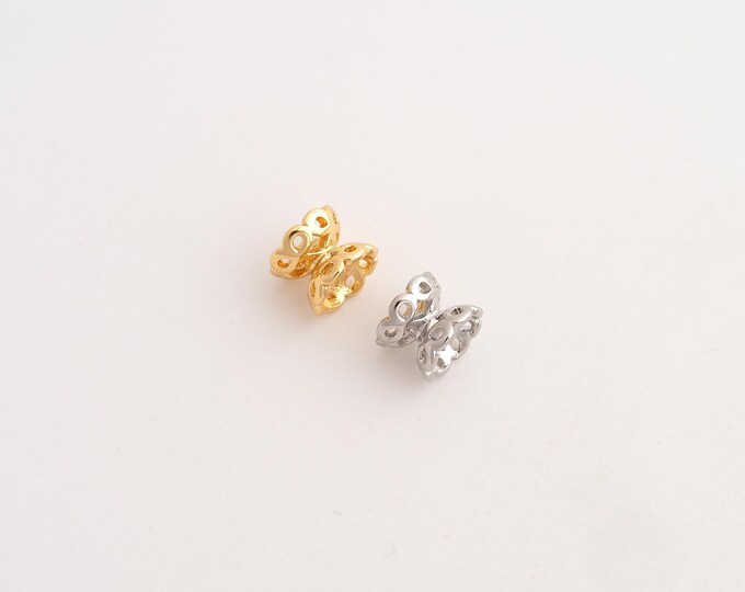5 pcs 18K Gold Filled Flower Tube Spacer Beads,Flower Beads,Tube Beads,DIY Jewelry Supplies,7x5.3mm Hole 2mm