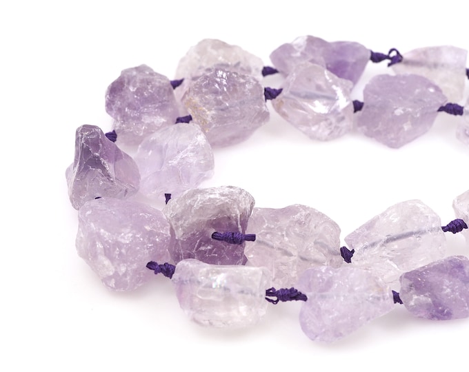 Raw Gems Beads,Rough Amethyst Gemstone Beads, Amethyst Gemstone Chain, Primeval Natural Stone, Unfinished Natural Stone, Gem Chain, 25-30mm