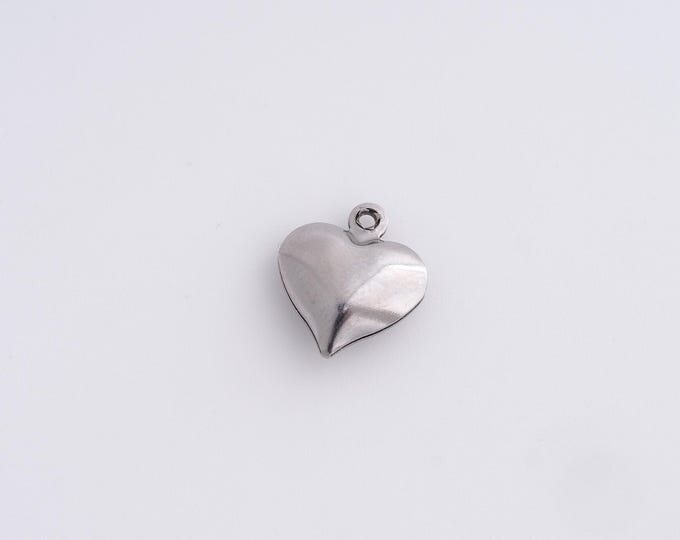 20pcs Stainless Steel Heart Charm,Heart Pendant, Heart Charm,Heart Necklace,DIY Jewelry Accessories 13x11.3x4.5mm