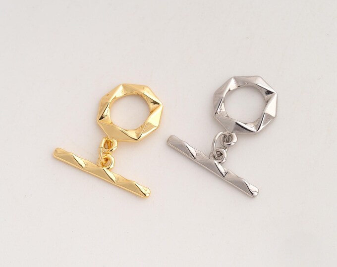 OT Clasp, Round Toggle Clasp, 18K Gold Filled OT Clasp, DIY Jewelry Making Supplies, O 12.2x2mm T 20x1.7mm