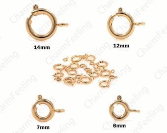 6mm 7mm 12mm 14mmSpring Buckle, Round Buckle, Gold Spring Buckle, Lobster Buckle,  DIY Jewelry Making Supplies 1pcs