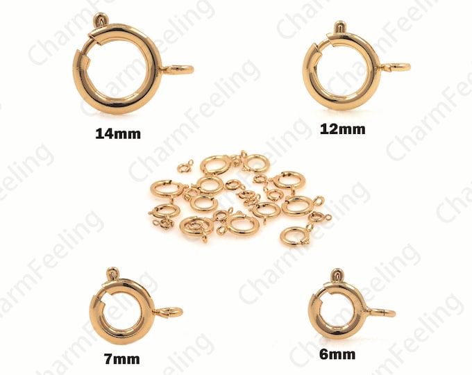 6mm 7mm 12mm 14mmSpring Buckle, Round Buckle, Gold Spring Buckle, Lobster Buckle,  DIY Jewelry Making Supplies 1pcs