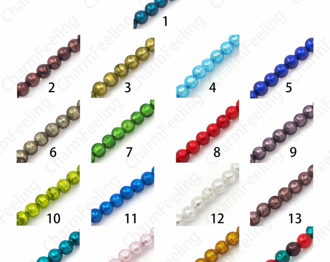Round Ball Spacer Beads,Lighting Glass Beads,Lampwork Glass Beads,Ball Glass Beads,Murano Glass Beads,DIY Beading Supplies,8\10\12mm