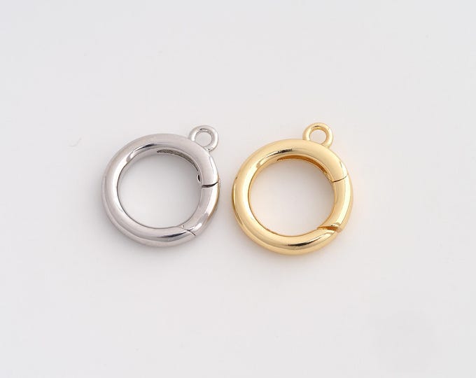 Push Door Clasp, Spring Clasp, 18K Gold Filled Round Clasp, DIY Jewelry Making Supplies, 18x15x3.5mm