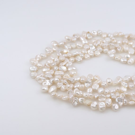 1Str Irregular Shaped Pearls AAAA High Quality Pearls Natural White Pearl Chains Natural Freshwater Pearls 8.4x6.5x4.5mm Length 35cm